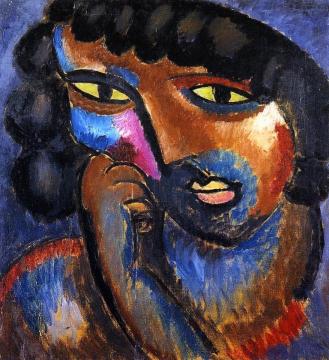 Head in Bronze Colors Artwork by Alexej Jawlensky