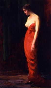 Lady In Red Dress Artwork by Jean Mannheim