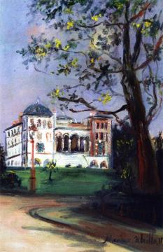 Parc Montsouris, Ex-palais Bardo, Observatoire, Paris Artwork by Maurice Utrillo