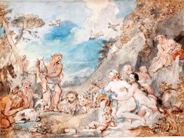 Orpheus charming the animals and the nymphs Artwork by Charles-Joseph Natoire