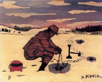 Fishing Through Ice Artwork by Horace Pippin