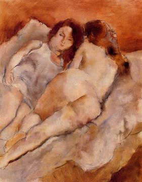 Two Friends Artwork by Jules Pascin