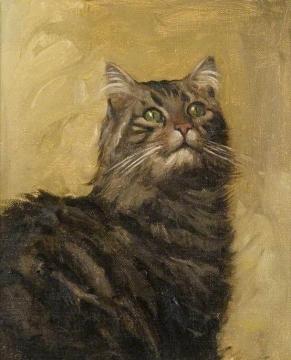 Study Of A Cat For 'teasing' Artwork by Albert Ranney Chewett