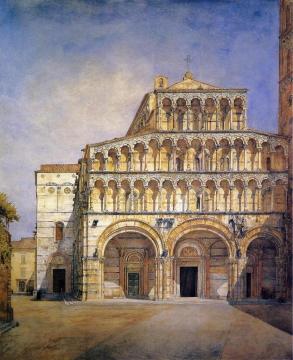 The Facade of the Duomo at Lucca Artwork by Henry Roderick Newman