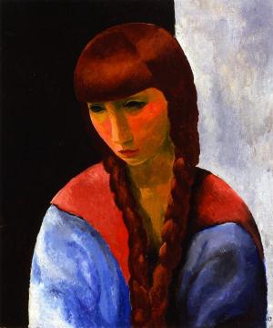 Potrait of the Sister of Mme Renée Kisling Artwork by Moise Kisling