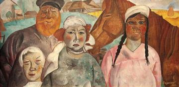Peasant Family Artwork by Boris Grigoriev