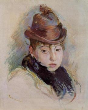 Young Woman in a Hat (Henriette Patte) Artwork by Berthe Morisot