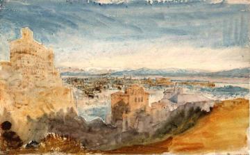 Rome, View from the Janiculum Hill, with the Villa Aurelia, Fontana dell'Acqua Paola and San Pietro Artwork by Joseph Mallord William Turner