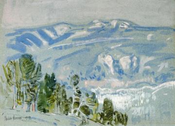 Looking towards Mount Adams from Mount Hood Artwork by Frederick Childe Hassam