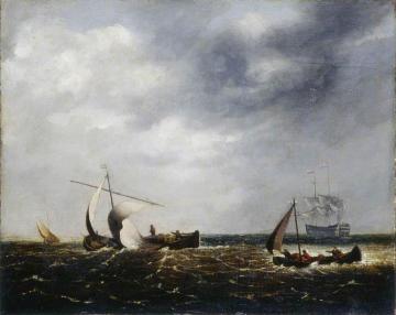 Fishing Boats Artwork by Ludolf Bakhuizen