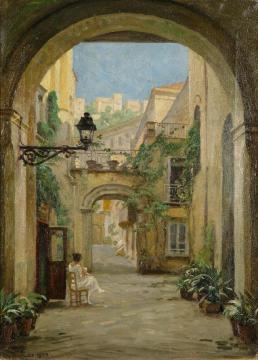 Street in Naples Artwork by Paul Gustave Fischer