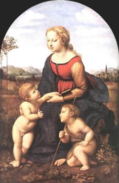 The Virgin And Child With Saint John The Baptist (la Belle Jardinière) Artwork by Raphael