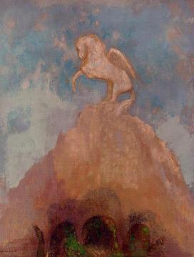 White Pegasus Artwork by Odilon Redon