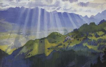 Mountain landscape. Switzerland Artwork by Zinaida Serebriakova