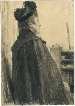 Woman With Hat Artwork by Franz Skarbina