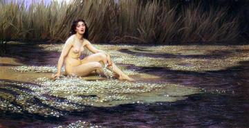 The water nymph Artwork by Herbert James Draper