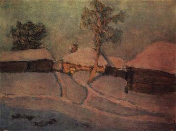 Winter Evening Artwork by Nikolai Krymov