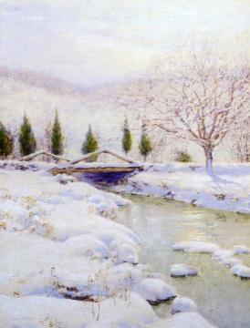 The Bridge, Winter Artwork by Walter Launt Palmer