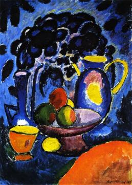Still LIfe with Blue Jug Artwork by Alexej Jawlensky