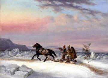 The Winter Crossing from Levis to Quebec Artwork by Cornelius Krieghoff