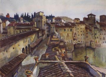 Florence. Ponte Vecchio Artwork by Zinaida Serebriakova