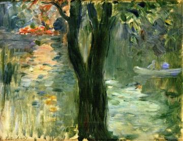 Sunset at the Lake in the Bois de Boulogne Artwork by Berthe Morisot