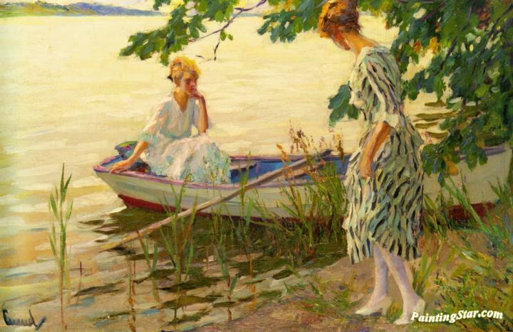 An Afternoon on the Lake Artwork by Edward Cucuel