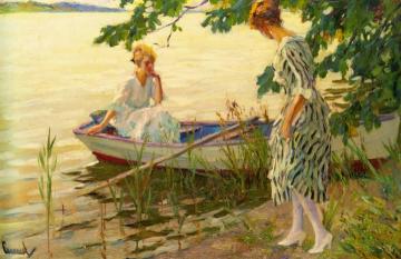 An Afternoon on the Lake Artwork by Edward Cucuel