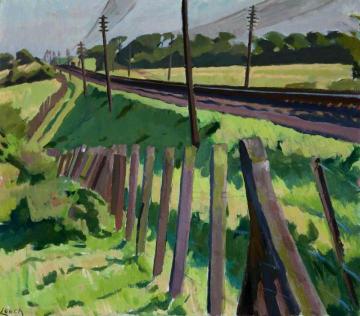 Railway Embankment Artwork by William John Leech