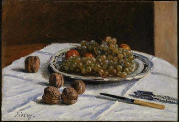 Grapes and Walnuts on a Table Artwork by Alfred Sisley