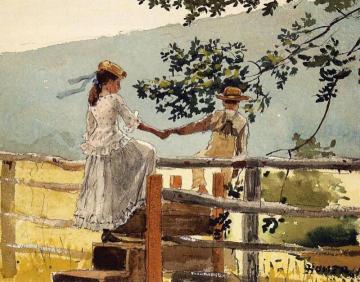 On the Stile Artwork by Winslow Homer