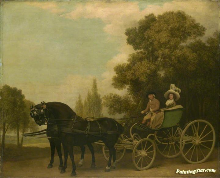 A Gentleman Driving a Lady in a Phaeton Artwork by George Stubbs