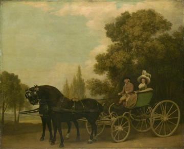 A Gentleman Driving a Lady in a Phaeton Artwork by George Stubbs