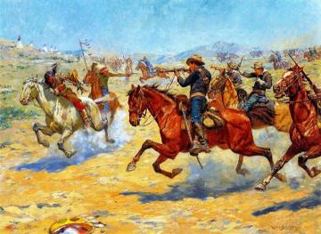 A Sharp Encounter Artwork by Charles Schreyvogel