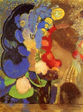 Woman among the Flowers Artwork by Odilon Redon
