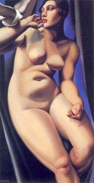 Nude With Dove Artwork by Tamara De Lempicka