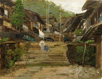A Street in Ikao Artwork by Theodore Wores