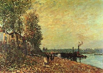 The Tugboat Artwork by Alfred Sisley