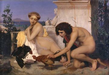Young Greeks At A Cock Fight Artwork by Jean Leon Gerome