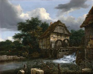 Two Watermills and an Open Sluice Artwork by Jacob van Ruisdael