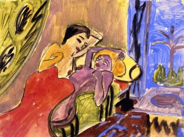 Two Reclining Nudes Artwork by Hermann Max Pechstein