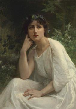 Woman in White Artwork by Guillaume Seignac