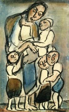 Mother and Children Artwork by Georges Rouault