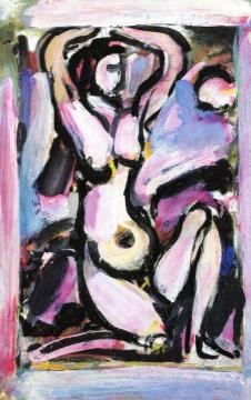Nude with Arms Raised, Flowers of Evil Artwork by Georges Rouault