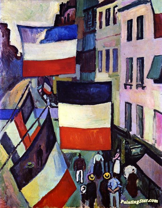 Street Decked with Flags Artwork by Raoul Dufy
