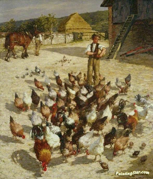 A Sussex Farm Artwork by Henry la Thangue