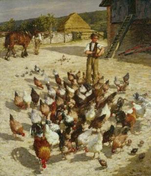 A Sussex Farm Artwork by Henry la Thangue