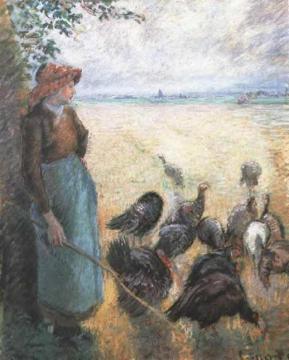 Turkey Girl Artwork by Camille Pissarro