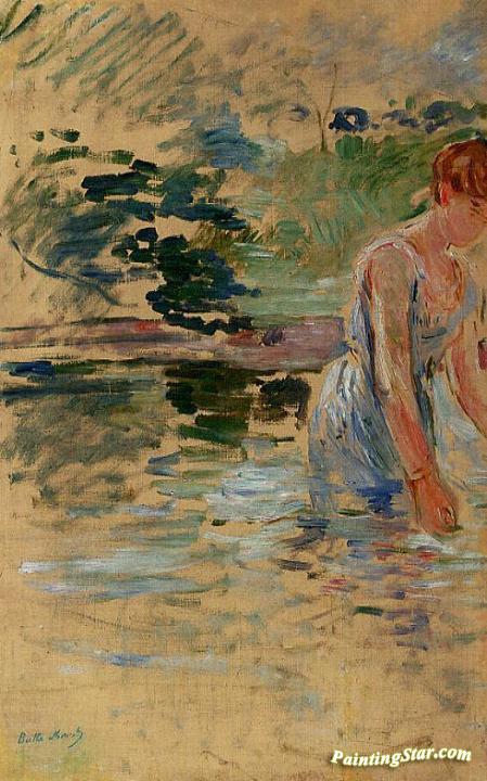 The Bath at Mesnil Artwork by Berthe Morisot