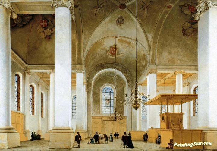 Interior Of The Nieuwe Or St. Annakerk In Haarlem, Seen From West To East Artwork by Peter Saenredam